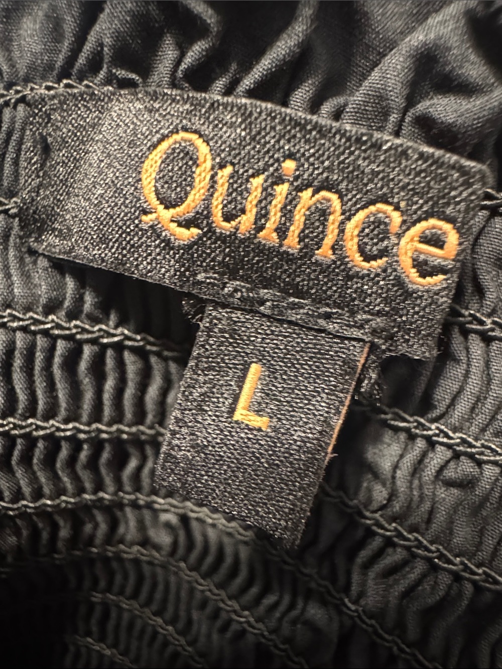 Quince Black Ruffle-Strap Smocked Midi Dress 0105